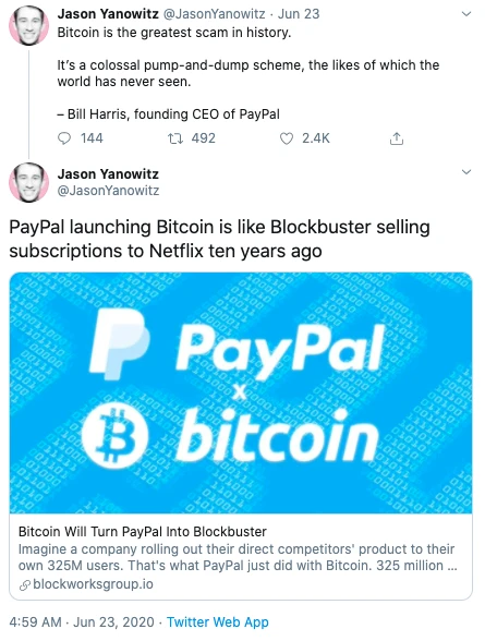 星球前线｜PayPal将入局加密交易？比特币或很快涨至2万美元
