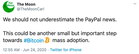 星球前线｜PayPal将入局加密交易？比特币或很快涨至2万美元