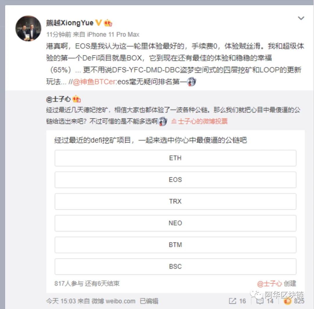 EOS高票当选最“SB”挖矿公链？EOS DeFi最近一周的机会有这些