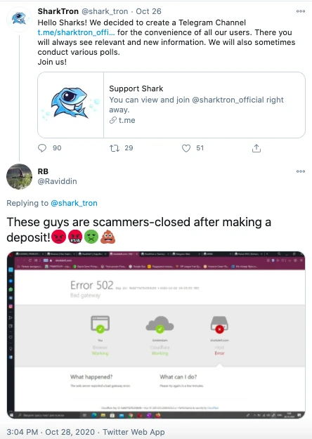 星球前线｜DeFi项目SharkTron跑路，波场联合币安冻结部分资金