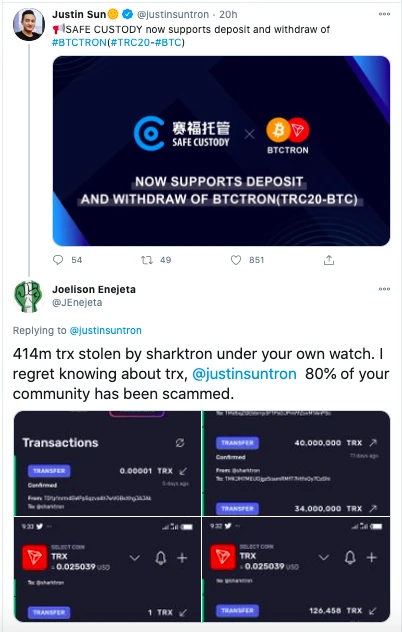 星球前线｜DeFi项目SharkTron跑路，波场联合币安冻结部分资金