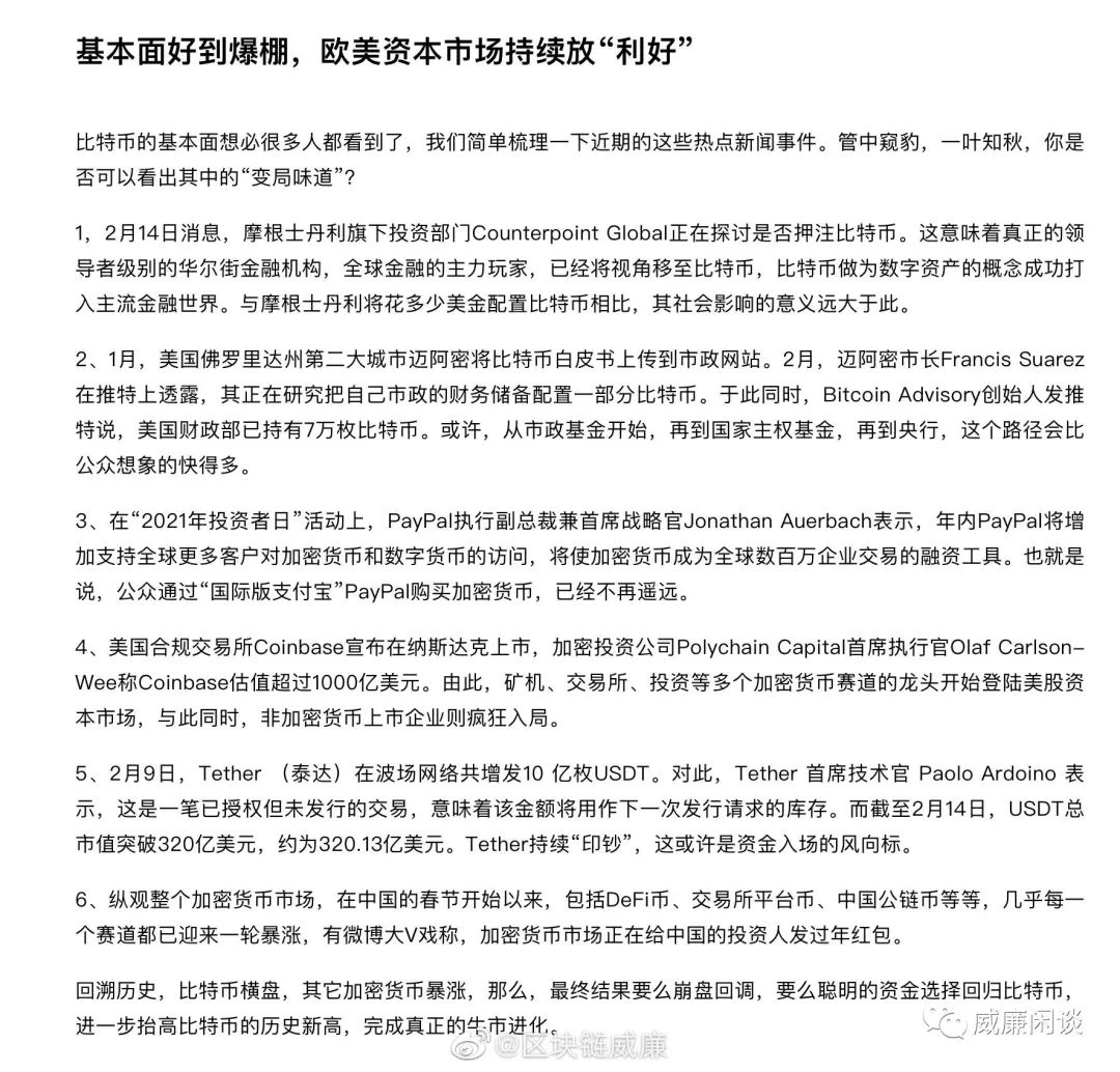 威廉：比特币五万美金只是开始