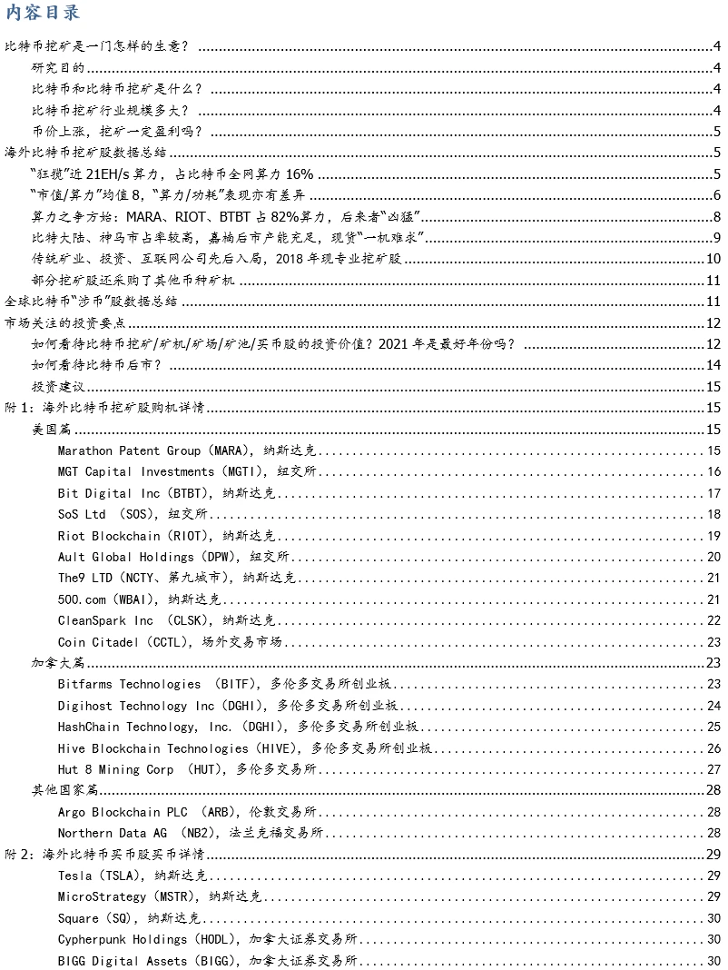 国盛区块链：全球比特币挖矿股全景解析