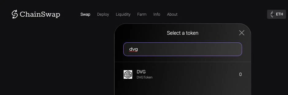 DVG 跨链教程来袭 | 使用 Chainswap 置换 ERC 20 DVG 和 BEP 20 DVG