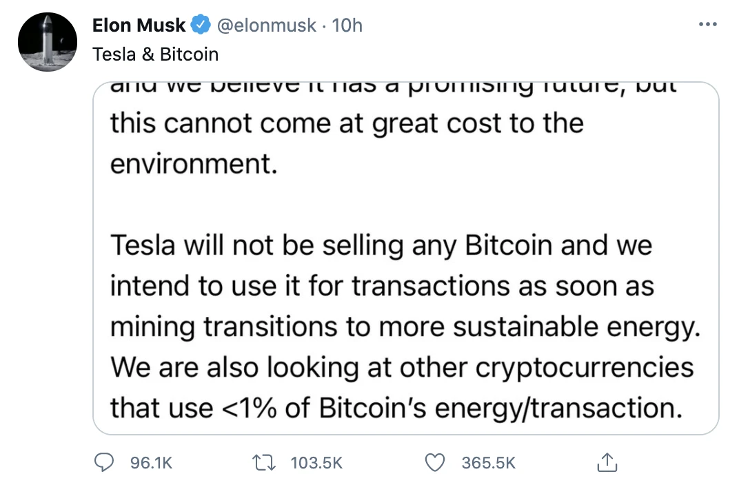 An article to understand the Bitcoin energy problem that Musk said