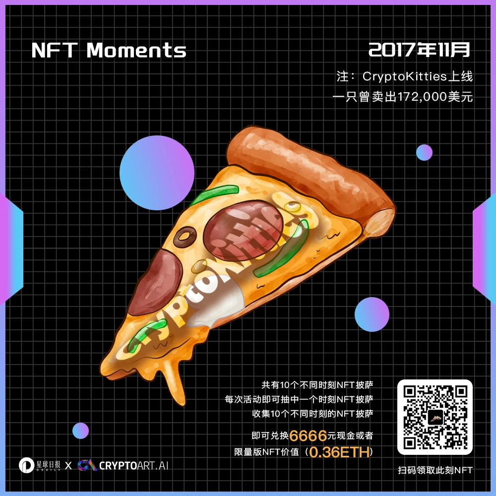 我们在链上发了一个 NFT 披萨，快来收集你的NFT Moments
