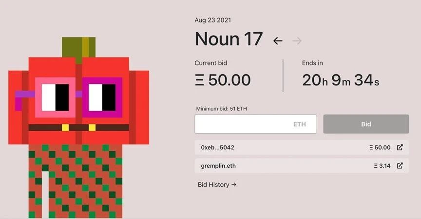 一文速览 NFT 新玩法「Noun」：每日随机铸造和拍卖的 NFT 新物种