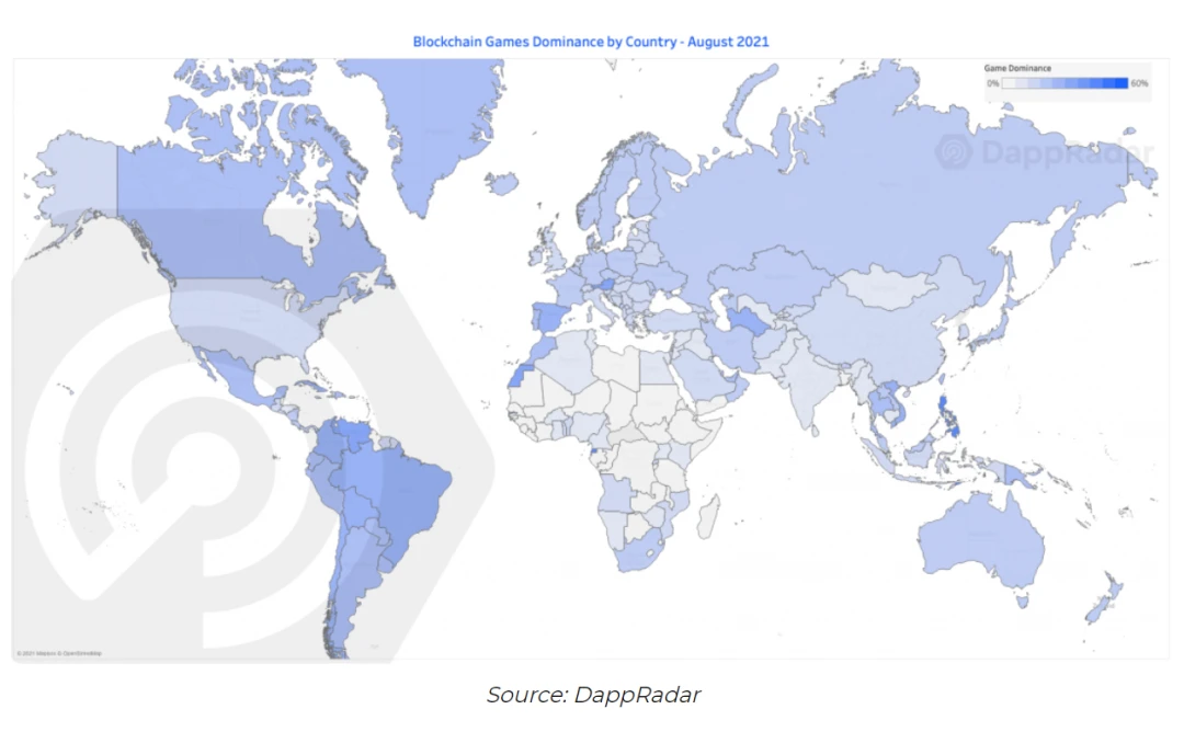 DappRadar区块链用户行为报告：游戏赚钱并不是新兴经济体的专利