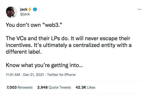Jack Dorsey舌战a16z：Web3到底属于谁？