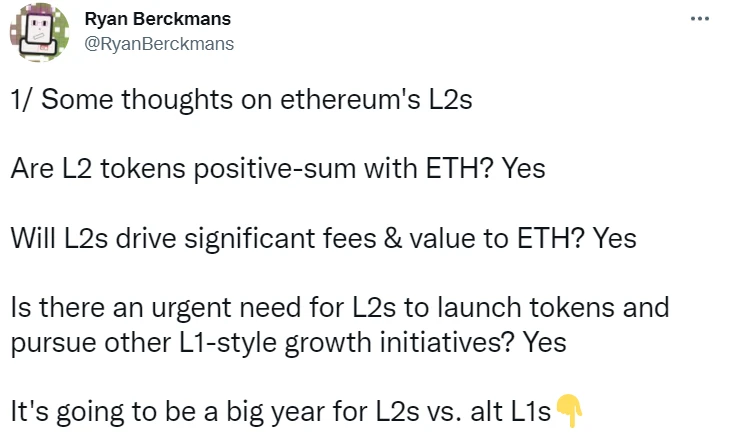 以太坊开发者：2022年将是L2 vs L1竞争链的关键年