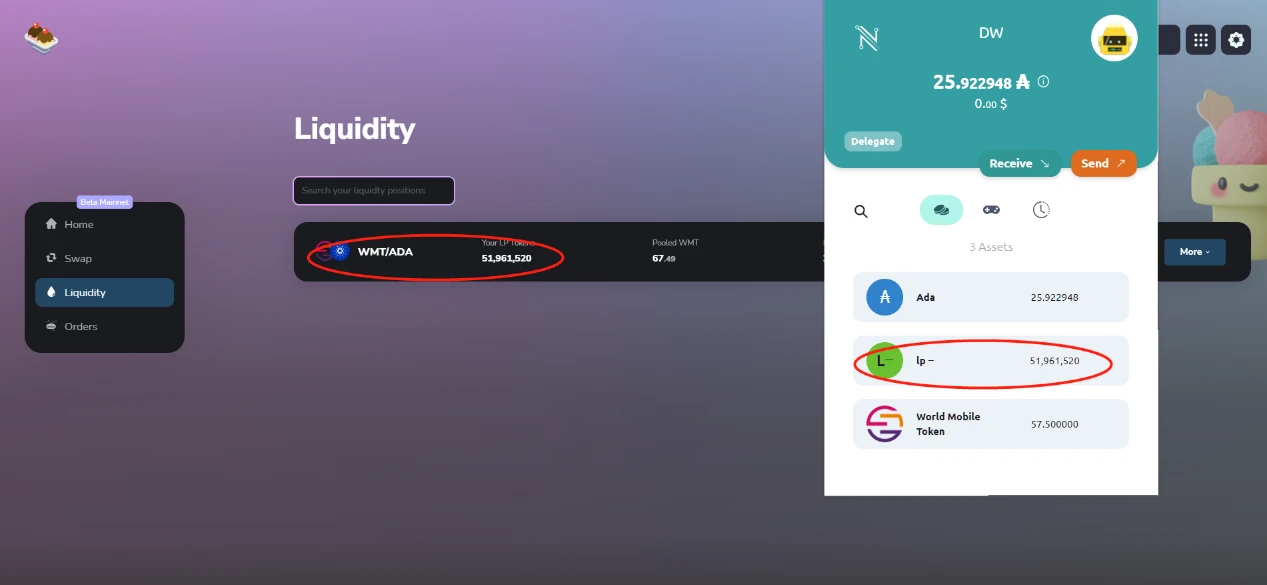 WMT/ADA流动性挖矿SundaeSwap操作教程