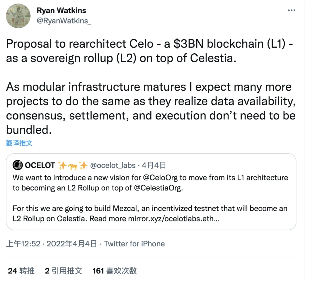解析Celo的L2路线图：为什么选择基于Celestia而不是以太坊？