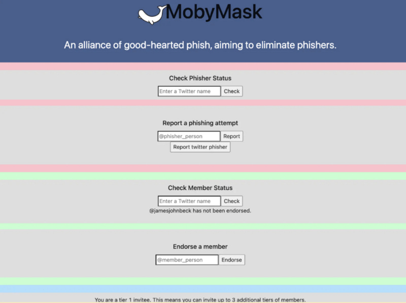 新项目 | MobyMask：MetaMask创始人发起的全民反诈项目