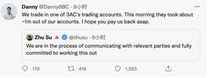 三箭资本大败局:ETH第一Holder身陷流动性危机
