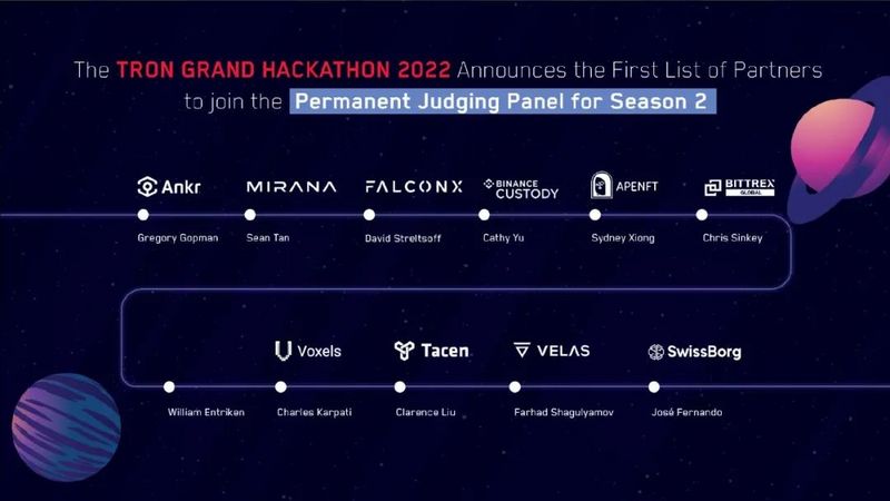 2022波场黑客松大赛公布首批加入第二季常驻评审团的新合作伙伴