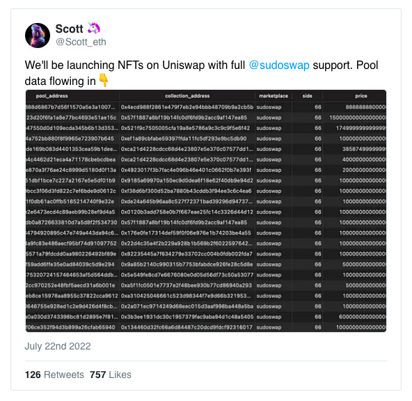 Uniswap集成sudoswap，能否拉开NFT流动性新序幕？