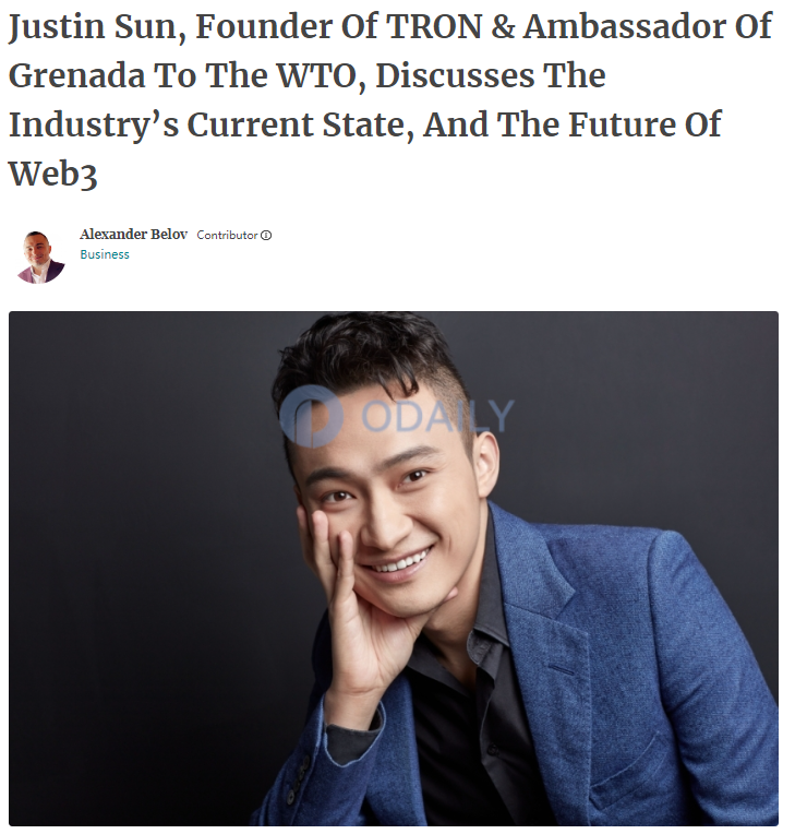 孙宇晨接受福布斯专访:波场的目标不再是以太坊而是数亿用户