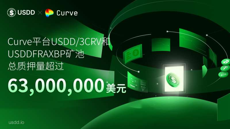 Curve平台USDD/3CRV和USDDFRAXBP矿池总质押量超6300万美元