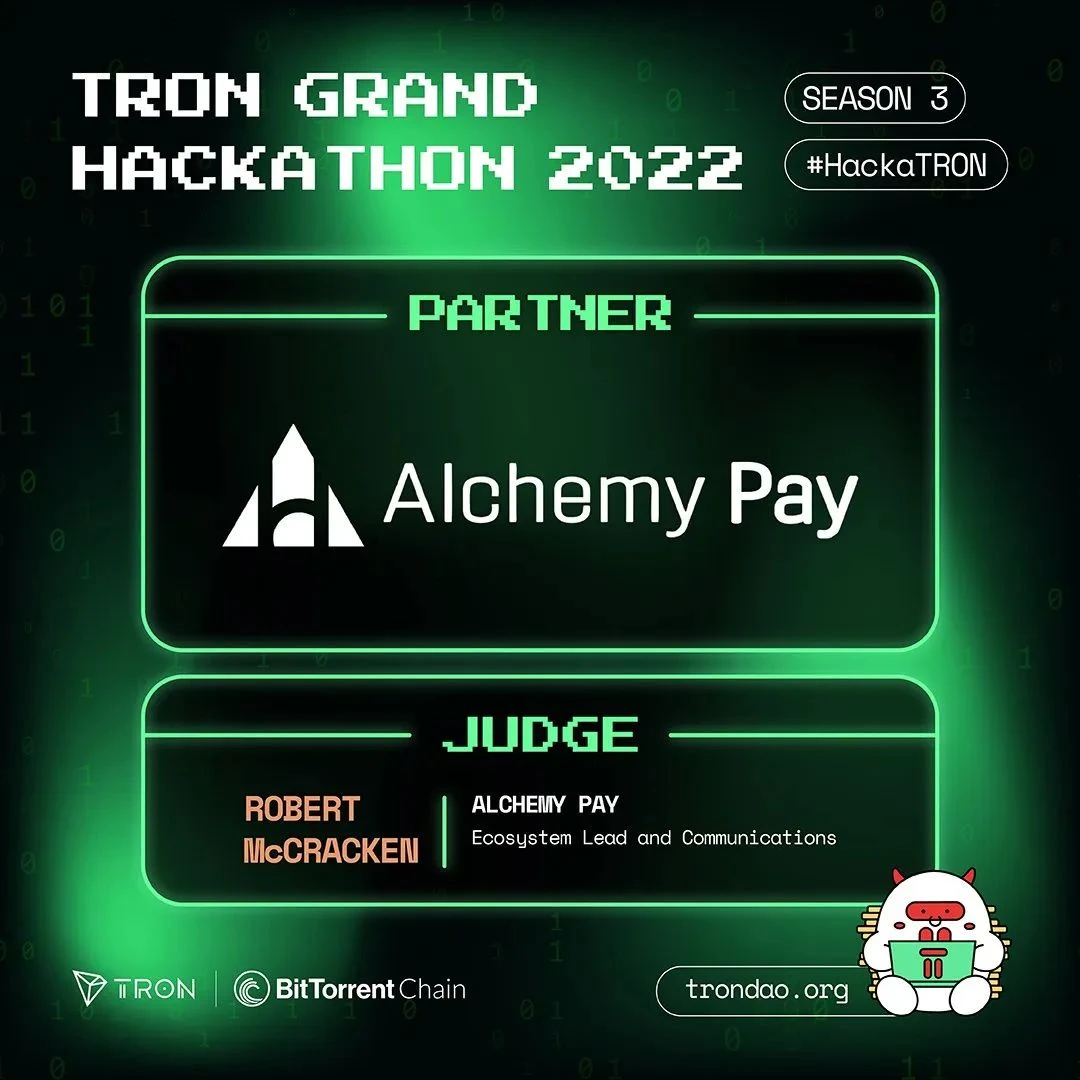 Alchemy Pay成为2022波场黑客松大赛第三季合作伙伴