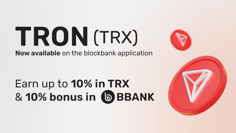 《TRX现已上线blockbank》