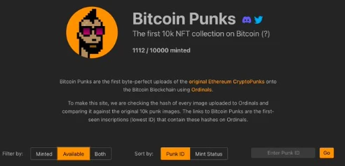 教程：如何铸造比特币网络上的Bitcoinpunk NFT？