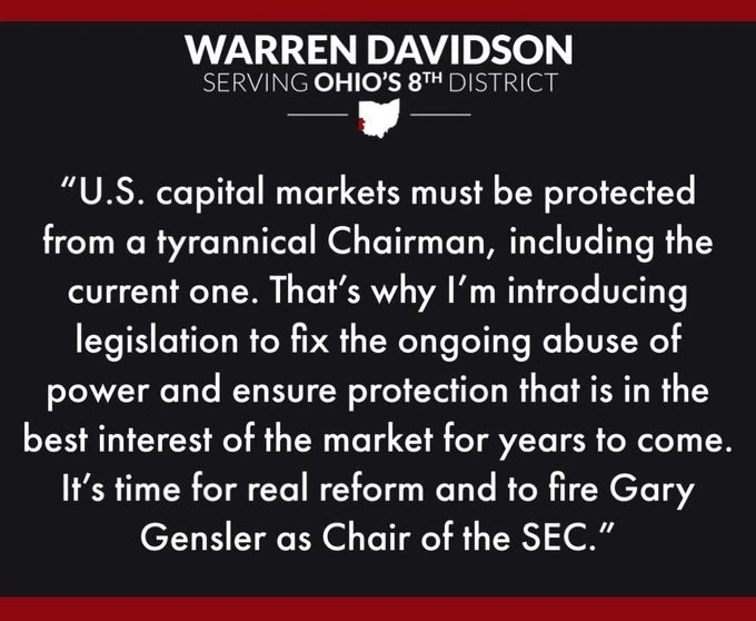 美国会议员提案改组SEC，Gary Gensler何时下台？