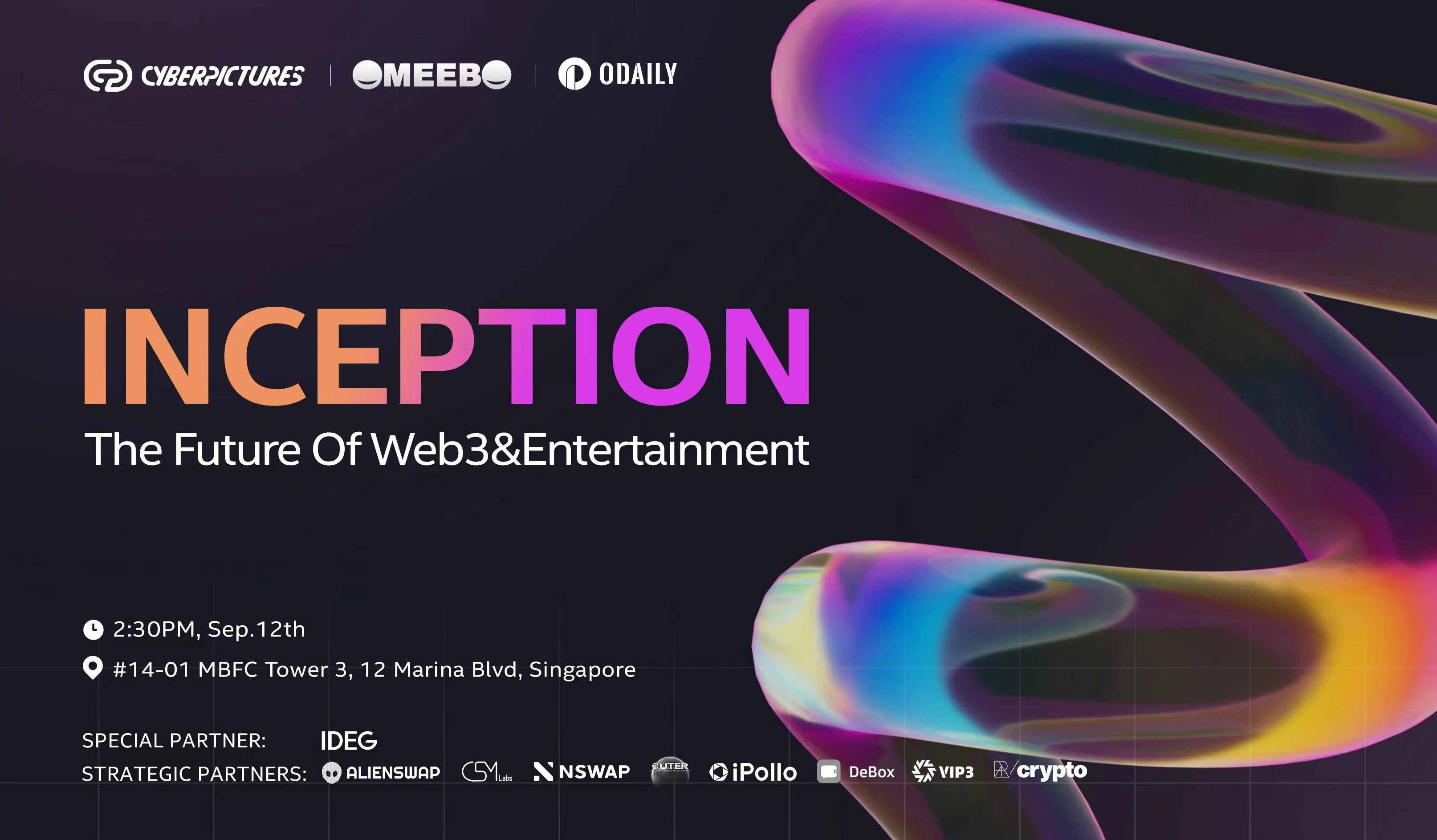 专注于文娱行业的RWA资产发行平台CyberPictures携手Odaily亮相新加坡TOKEN2049