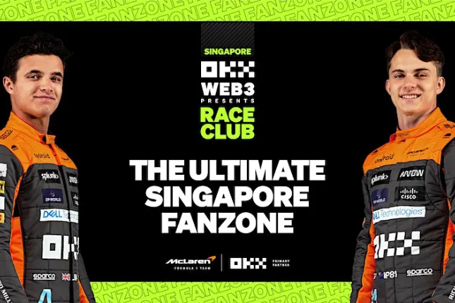 OKX, the European cryptocurrency exchange, will open a McLaren F1 themed fan zone at CHIJMES in Singapore.