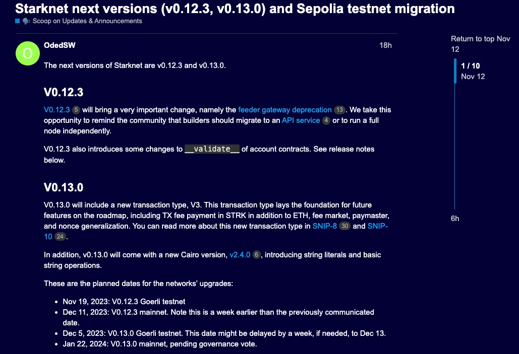 Starknet airdrop imminent? Mentioning what exactly is the v0.13.0 upgrade of STRK going to do?