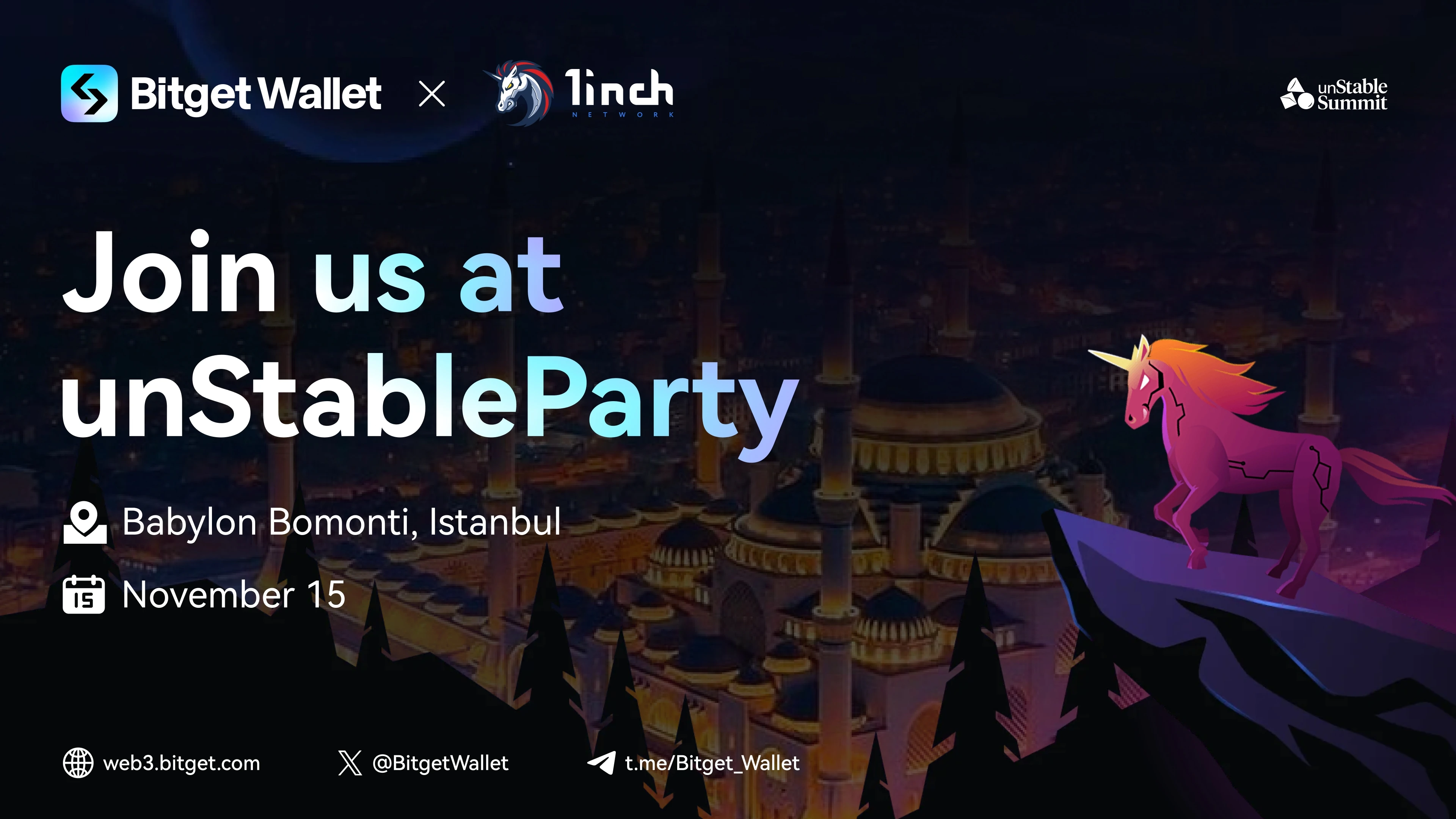Bitget Wallet出席Devconnect Istanbul，与1inch联合主办线下活动