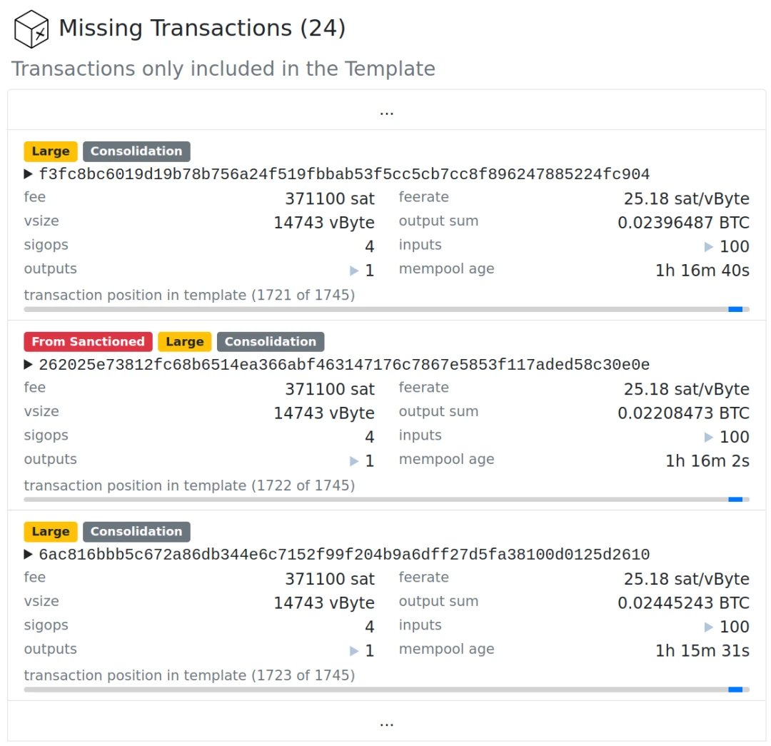 Six OFAC sanctioned transactions disappeared, the first Bitcoin mining pool to comply with US sanctions appeared?