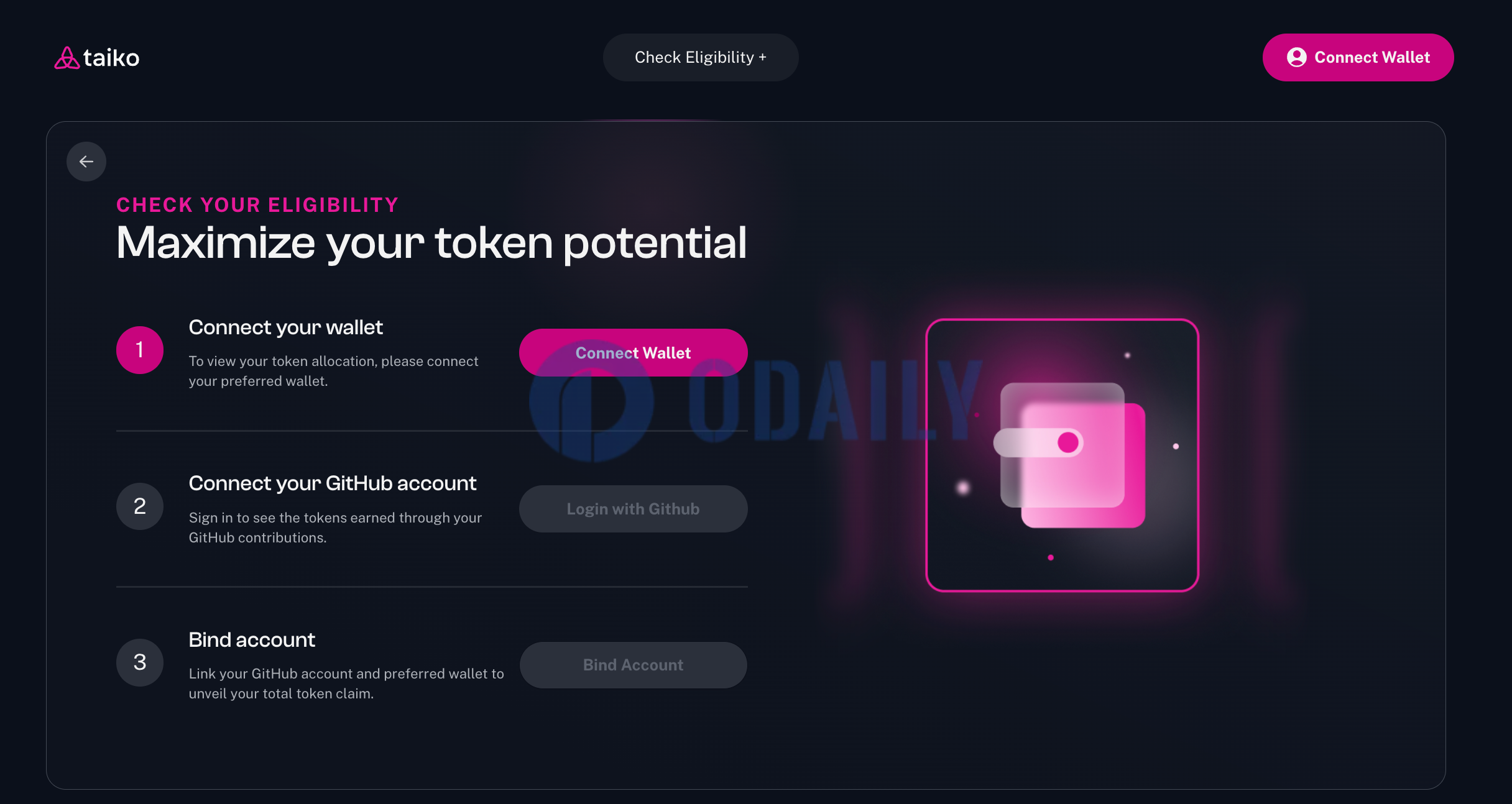 社区成员反馈， Taiko 现已上线TKO 代币空投查询页面- Odaily