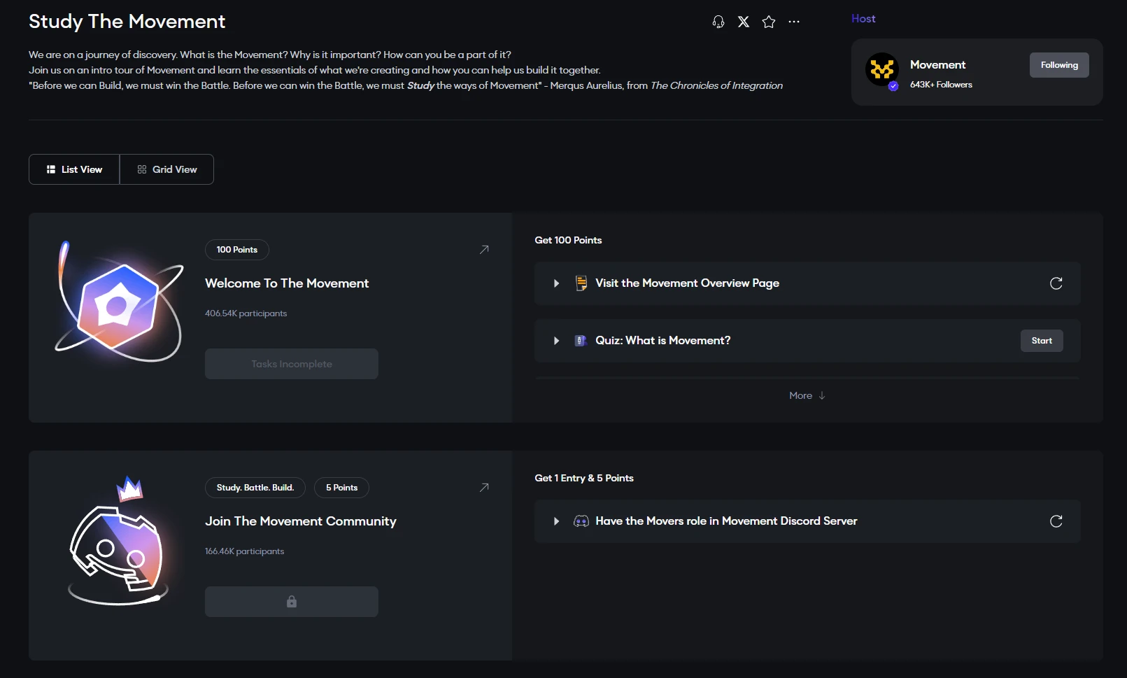 Early-stage potential projects that must be participated in this week: Movement, WORLD3