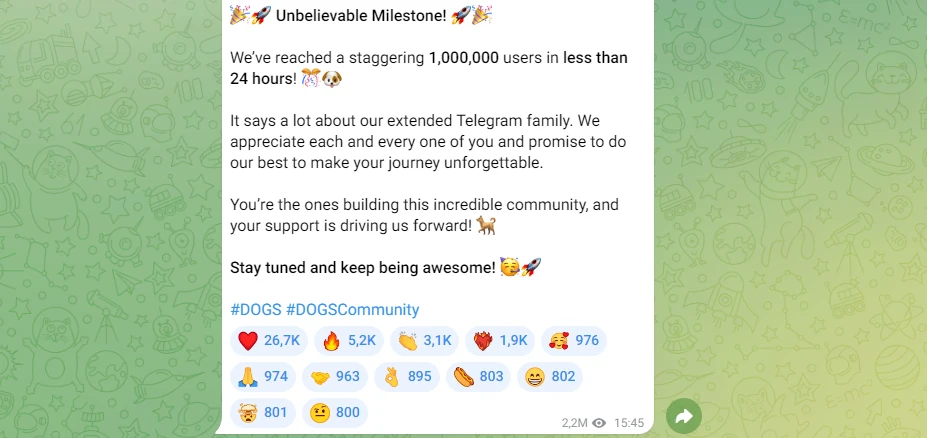 The latest hot product in TON ecosystem: DOGS has more than 1.8 million users in two days after launch, and Telegram users can receive free airdrops