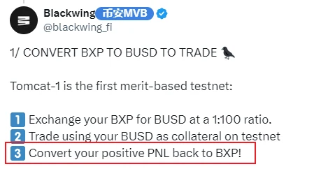 Encourage Binance MVB, explain Blackwing protocol business and interaction methods