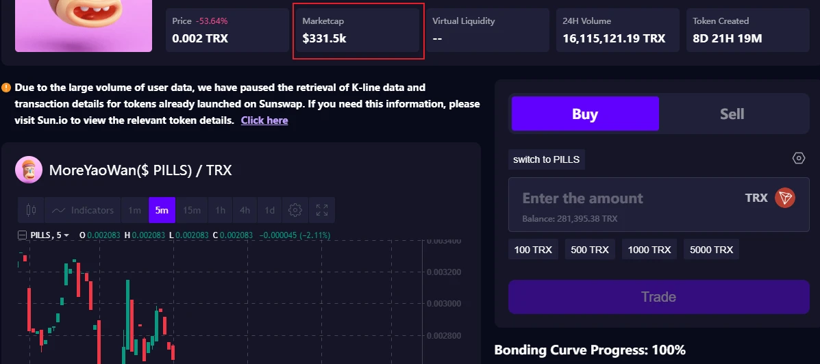 A collection of tools to play with SunPump: infrastructure is still in its early stages, and it is likely to catch up with pump.fun