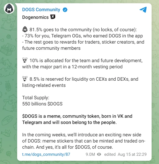 The exchange’s “new favorite” has been launched. Can DOGS become the new leader of TON ecosystem Meme?