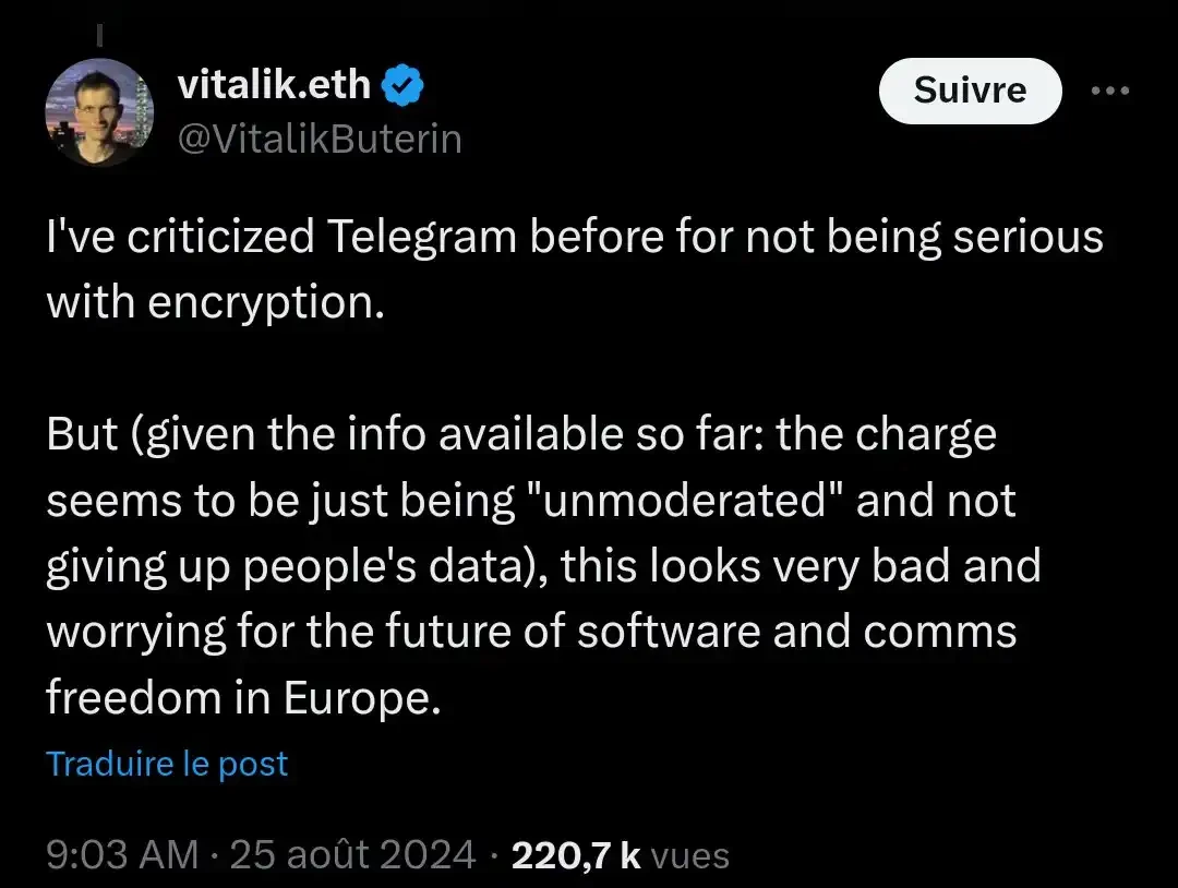 Telegram founder arrested, what do people think?