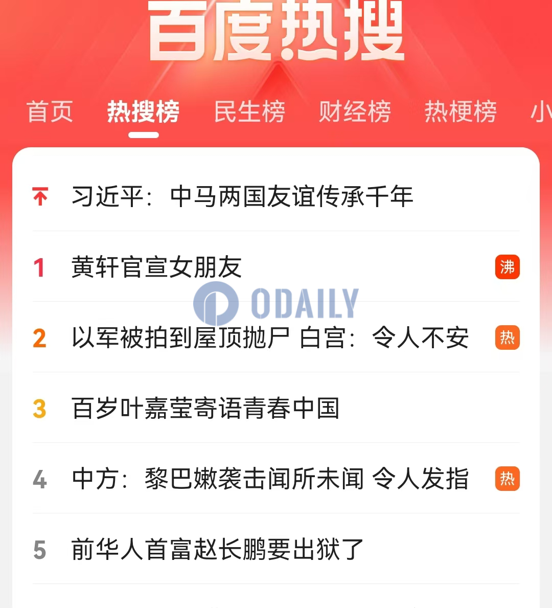 前华人首富赵长鹏要出狱了”登上百度热搜榜前五- Odaily