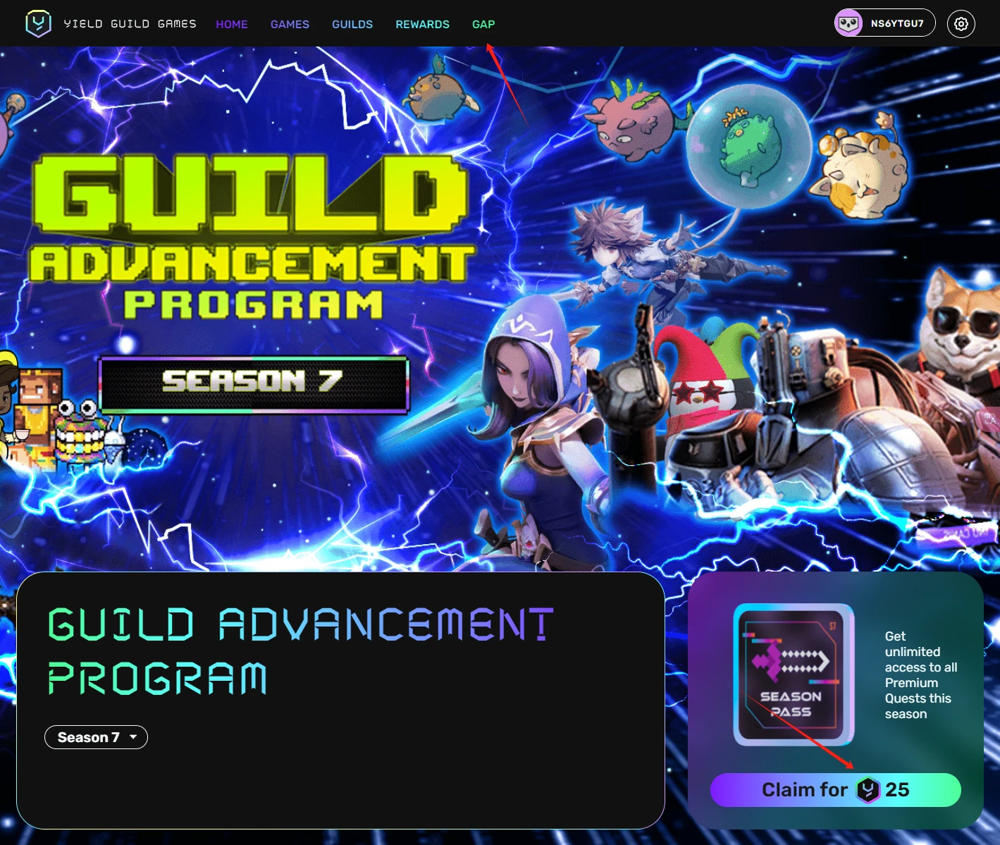 Guide you to interact with the seventh season of YGG Guild Advancement Program