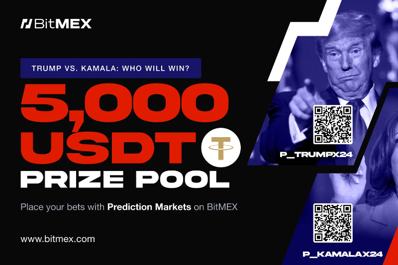 使用BitMEX预测市场押注美国大选，瓜分5000USDT奖池