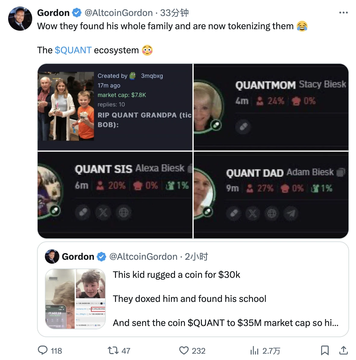 Quants popular story: Xiaohaige live broadcast rug, the community pulled the market to teach him a lesson