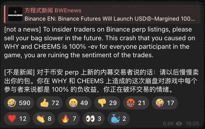 코인 상장 효과가 이상합니까? CHEEMS, 바이낸스 선물 상장 이유, 가격 급락