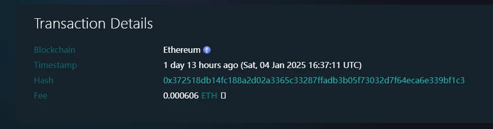CoinW研究院週報（2024.12.30-2025.1.5）