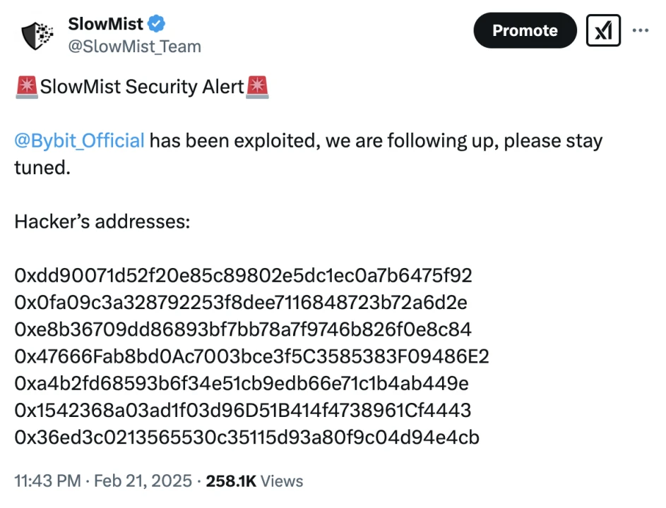 SlowMist: วิธีการของแฮ็กเกอร์และคำถามเบื้องหลังการขโมยเงินเกือบ 1.5 พันล้านเหรียญจาก Bybit