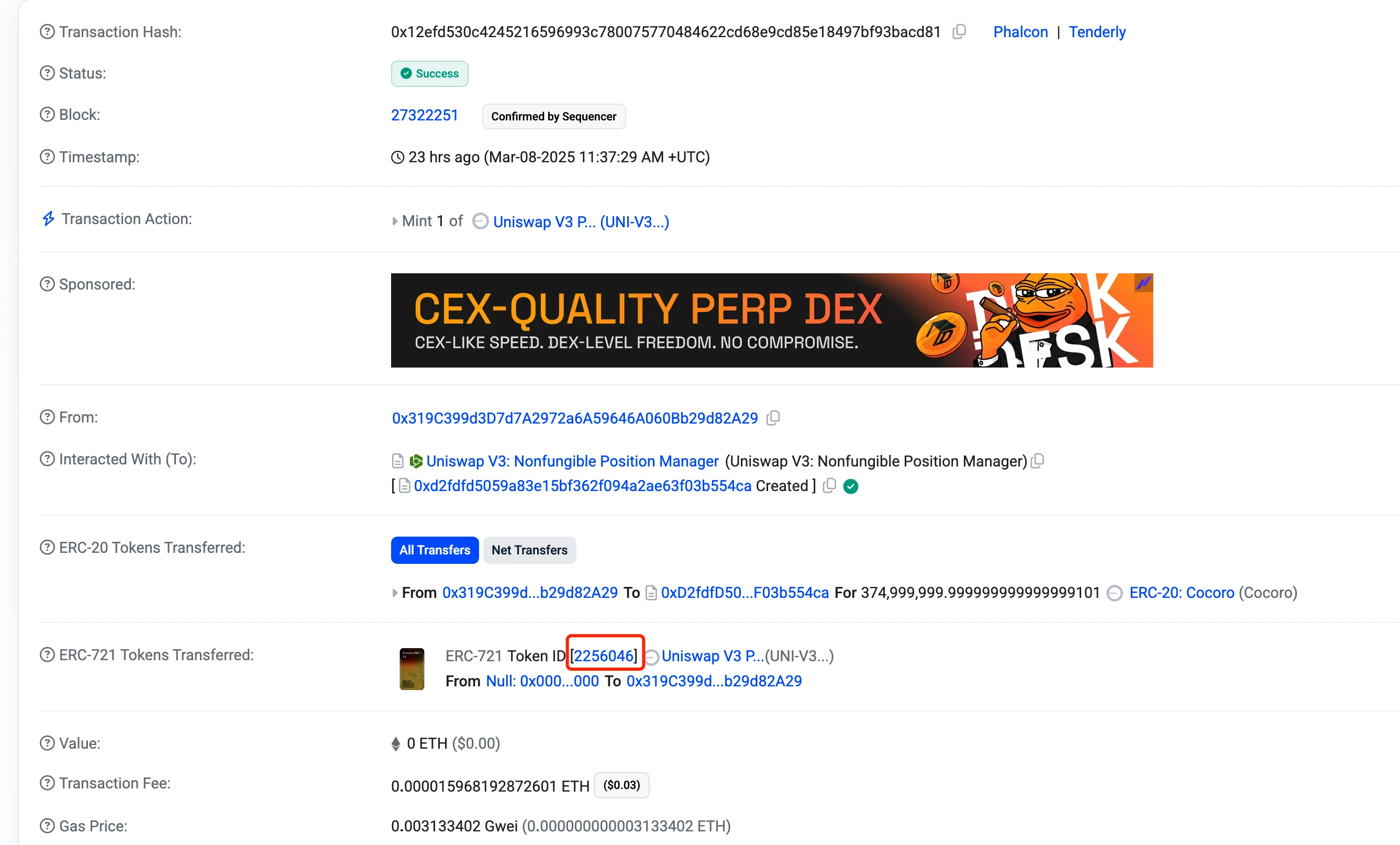 Example explanation: Taking cocoro as an example to explain EVM chain analysis