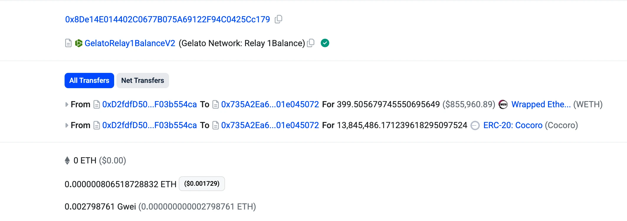 Example explanation: Taking cocoro as an example to explain EVM chain analysis