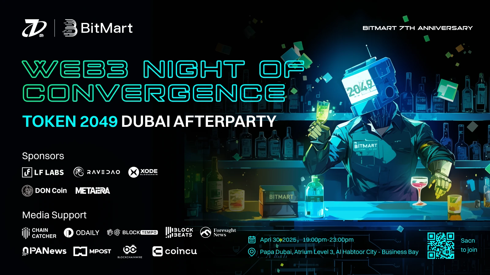 BitMart 7th Anniversary Celebration: Token2049 Dubai Web3 Convergence Night Concluded Successfully