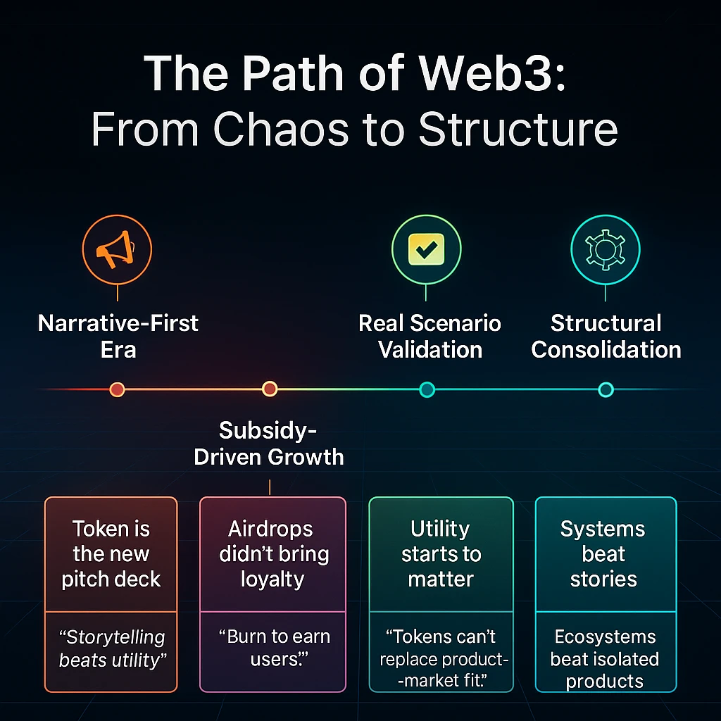 From burning money to industrial ecology: Web3 is following the old path of the Internet.