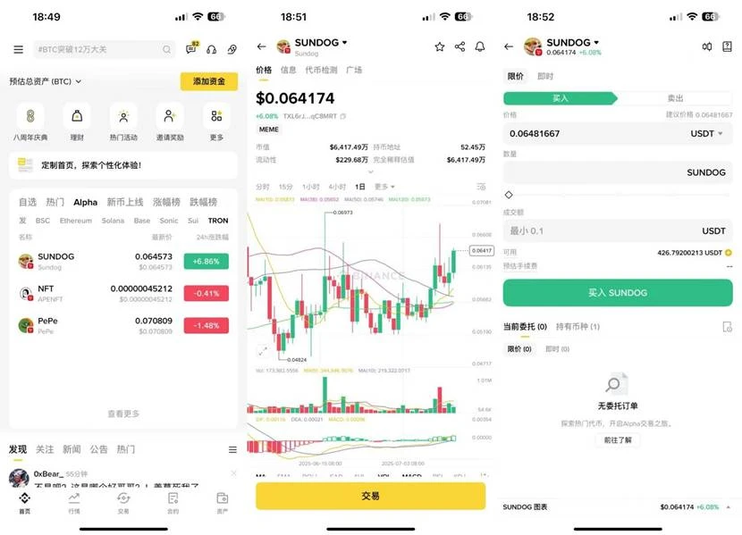 NFT、PePe、SUNDOG集体登陆币安Alpha，波场TRON ECO将迎来生态大爆发